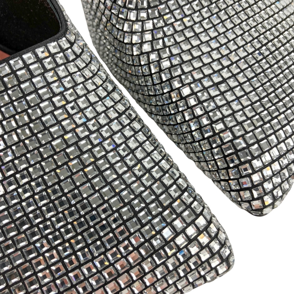 Amina Muaddi Charlotte Crystal Embellished Mules - Picture 5 of 6